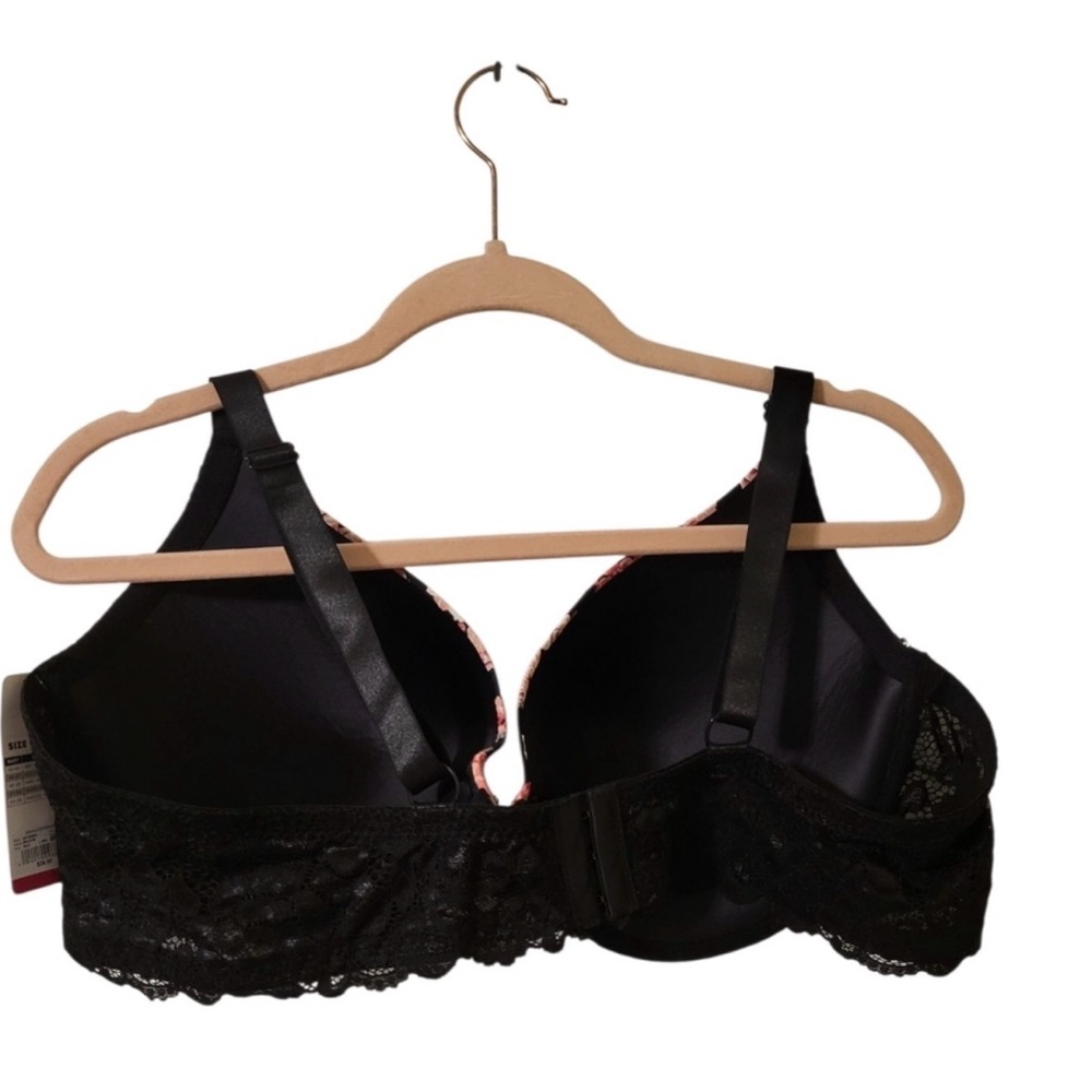 Ashley Stewart Black Floral Full Coverage Underwire Bra, Plus Size 46D NEW w/Tag - Picture 11 of 16